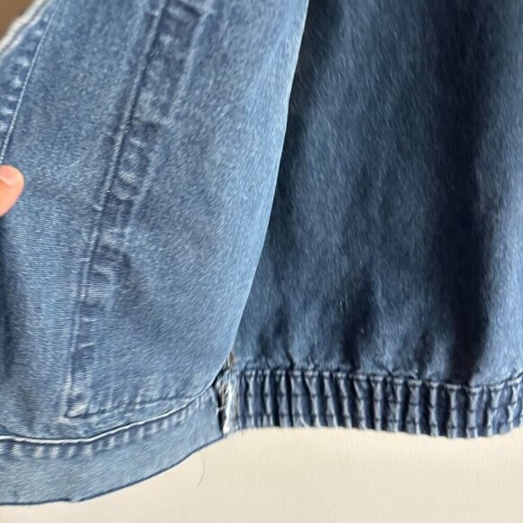 Lee Men Sleeve Less With Collar Front Button Closure Vintage Jeans Vest Blue Siz - Picture 6 of 6